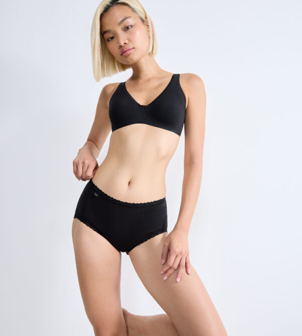 SLOGGI 24/7 СOTTON LAСE MIDI Черный